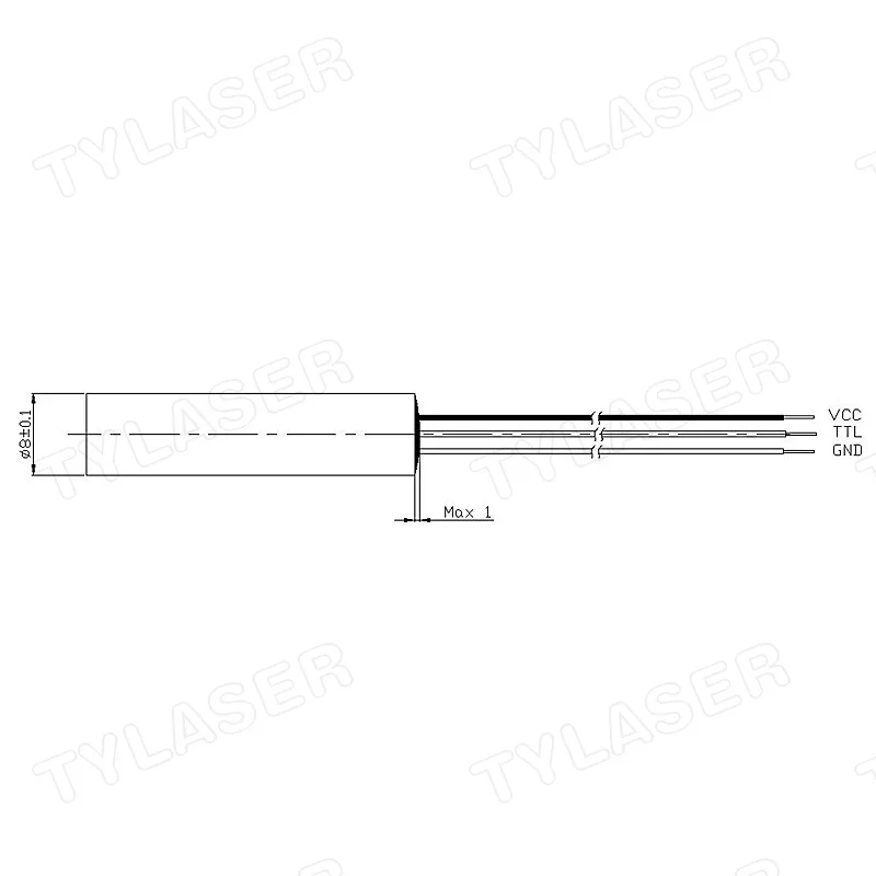 Industrial Grade Laser Pointer - 외부 TTL 8mm 635nm 레드 도트