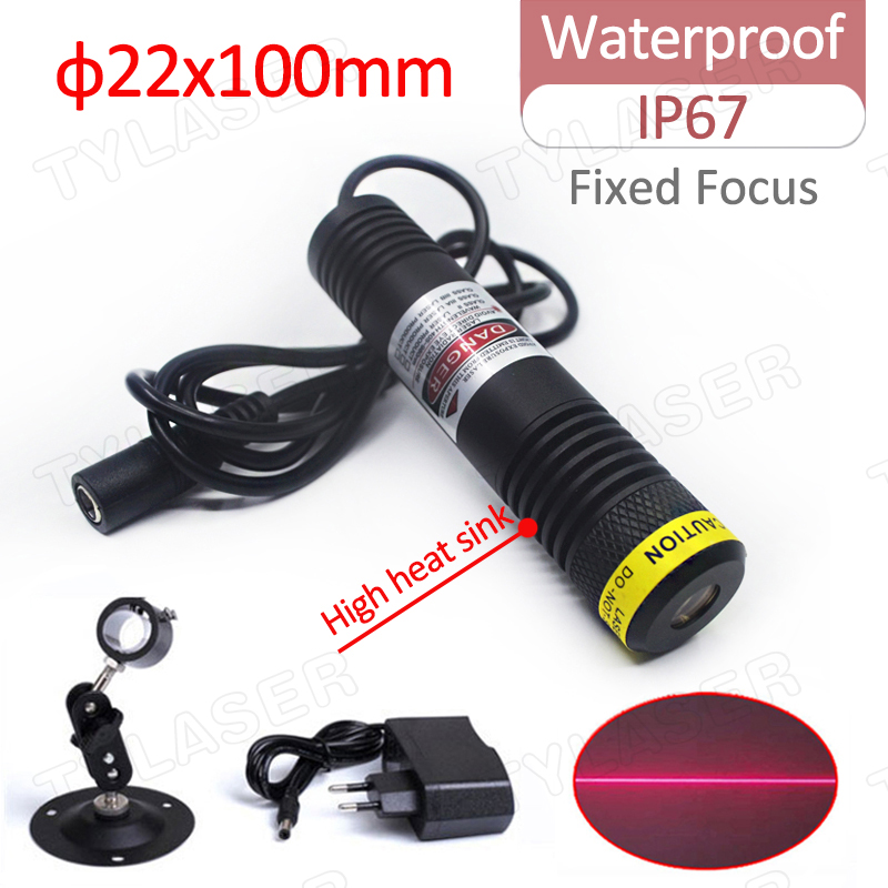 Industrial Laser Pointer - 방수 IP67 유리 렌즈 D22X100mm 635nm