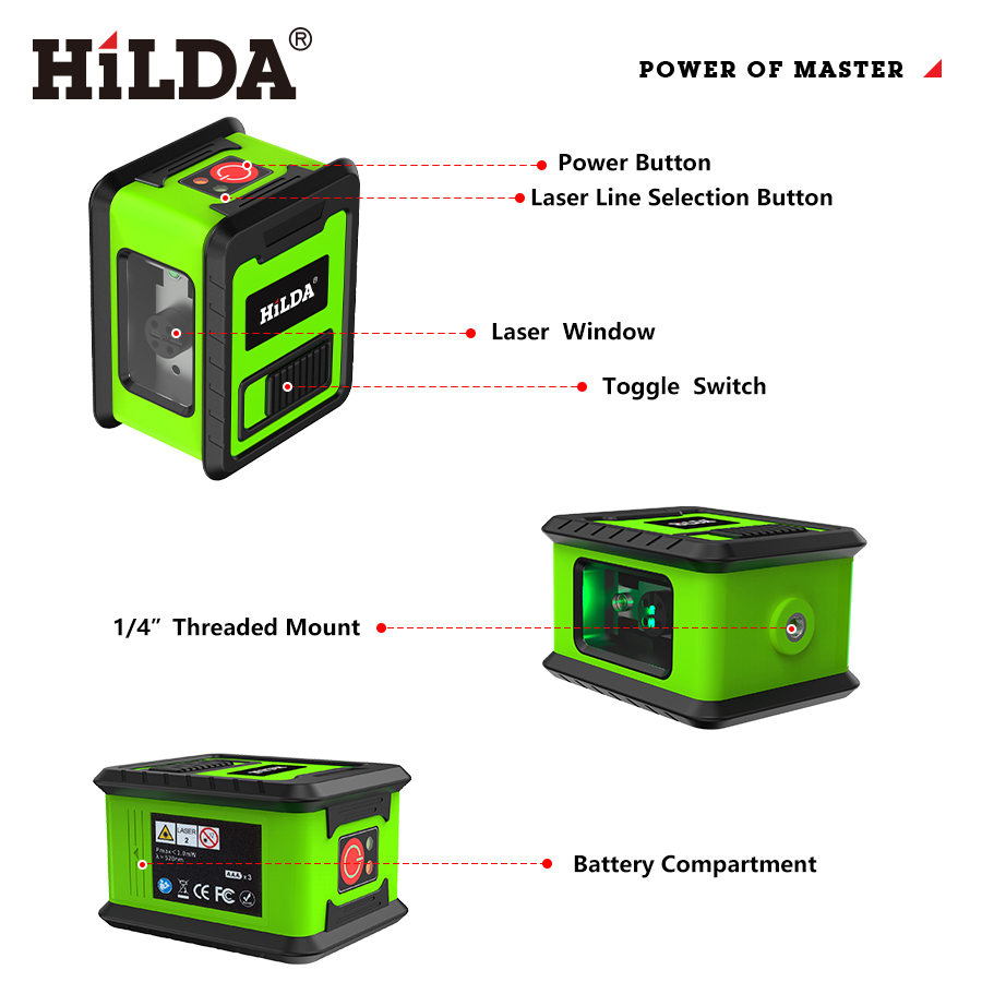 HILDA 레이저 레벨 미터 2 라인 크로스 그린 레벨 - Industrial Laser Measurement 리뷰 및 가격