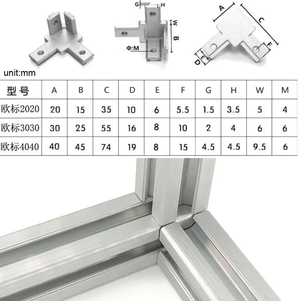 10개 3방향 코너 브래킷 커넥터 EU 2020 303 - Aluminum T-Slot Profile 리뷰 및 가격