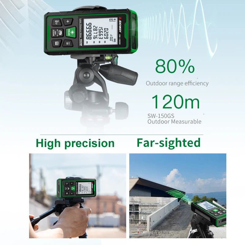 녹색 레이저 거리 측정기 디지털 거리 측정기 150m  - Industrial Laser Measurement 리뷰 및 가격