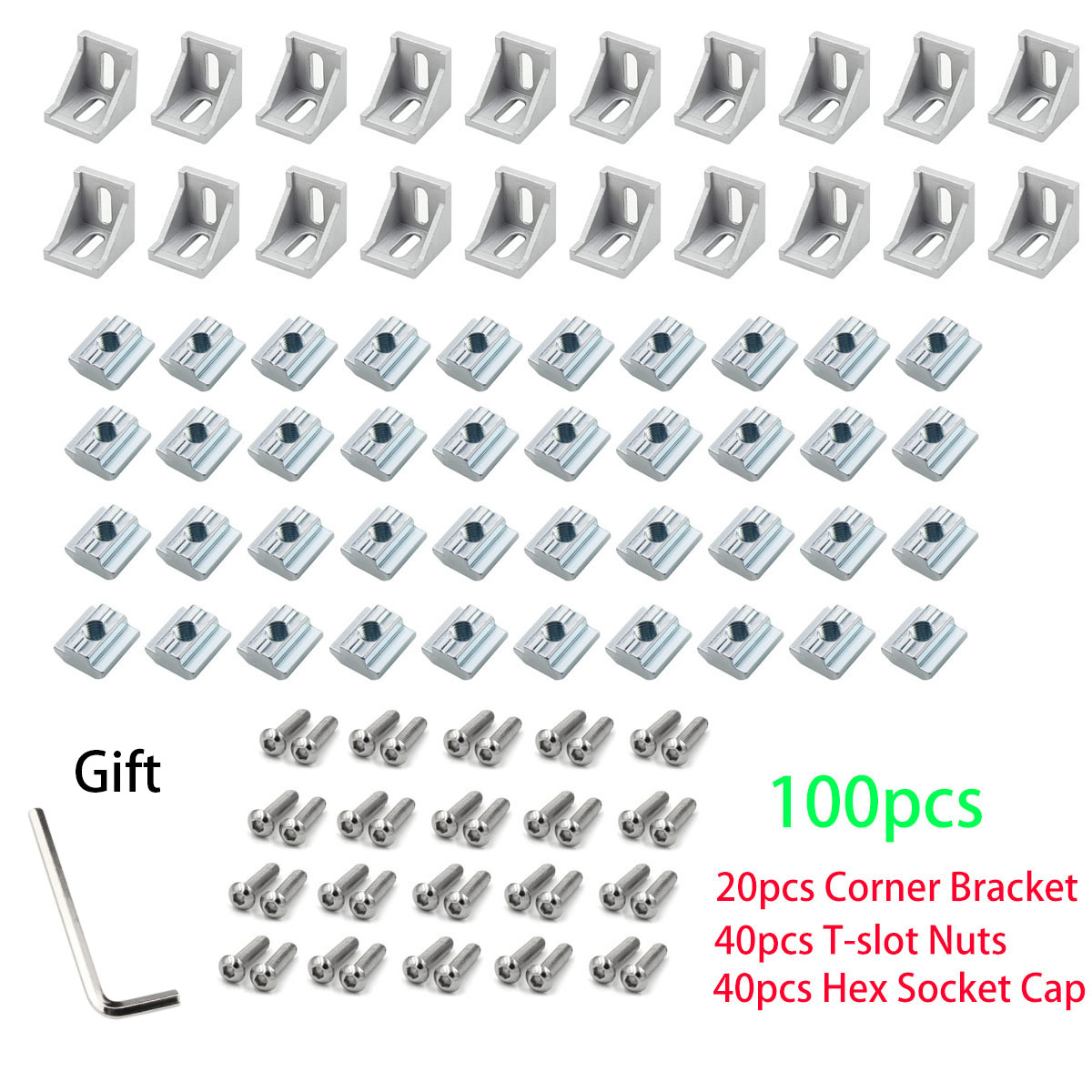 100pcs 2020 알루미늄 프로파일 커넥터 세트 2 - Aluminum T-Slot Profile 리뷰 및 가격