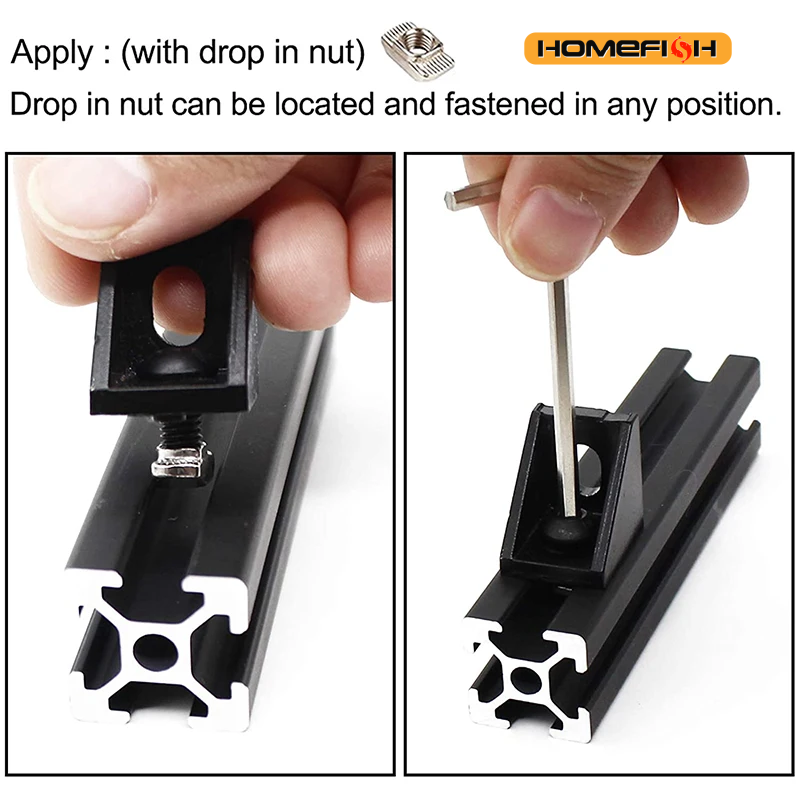20세트 코너 브래킷과 40개 T 너트 및 육각 볼트  - Aluminum T-Slot Profile 리뷰 및 가격